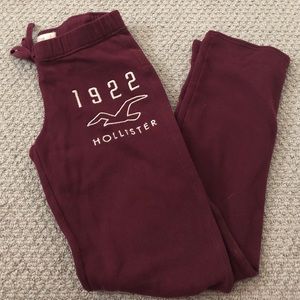 Maroon Hollister sweat pants